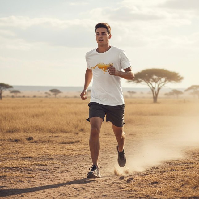 Camiseta Silueta de guepardo corriendo dorado (Subido por el creador)