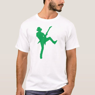 Camiseta Silueta de guitarrista verde