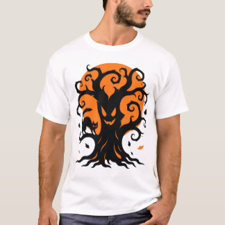Camiseta Silueta de Halloween Chic Espeluznante
