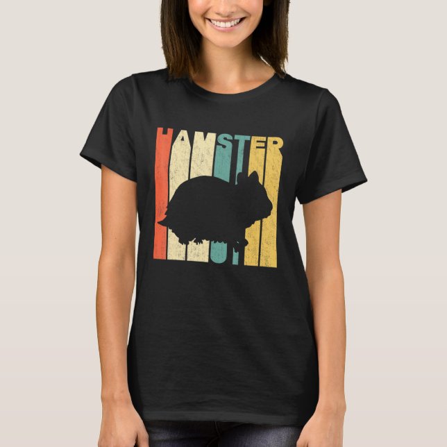 Camiseta Silueta de Hamster de Estilo Retro Vintage (Anverso)