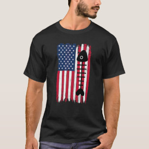 Camiseta Silueta de huesos de pescado muerto bandera americ