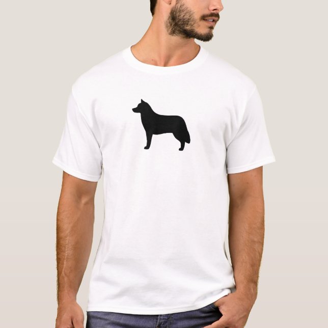 Camiseta Silueta de Husky Siberiano (Anverso)