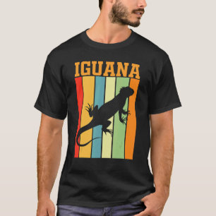 Camiseta Silueta de Iguana en colores retro