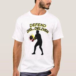 Camiseta Silueta de Jugador de Voleibol - Defender Cavar En