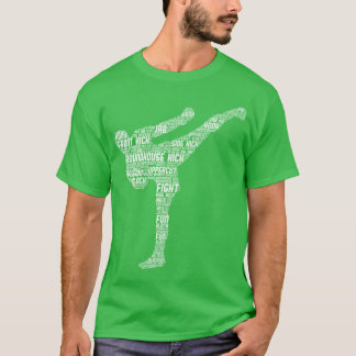 Camiseta Silueta de Kickboing Word Cloudaekwondo Figura de
