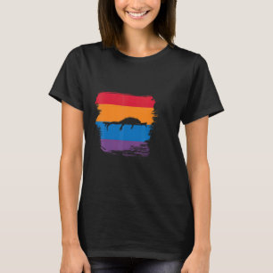 Camiseta Silueta de la Iguana con bandera colorida