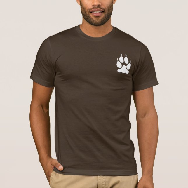 Camiseta Silueta de la impresión de la pata de White Wolf (Anverso)