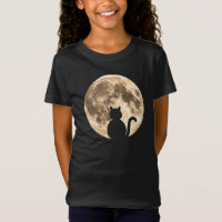 Silueta de la luna llena del gato negro