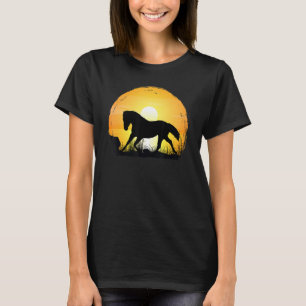 Camiseta Silueta de la raza del caballo de sol Barrio Ameri