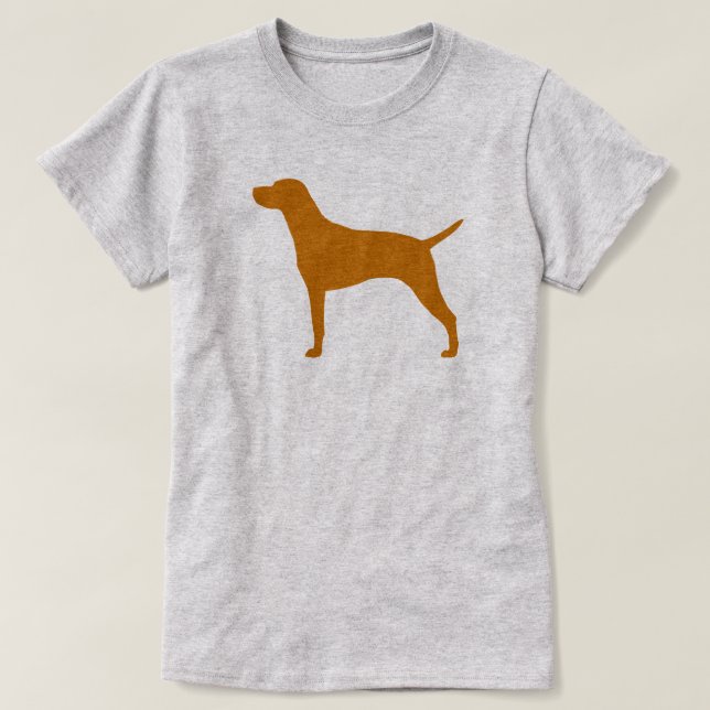 Camiseta Silueta de la raza del perro de Vizsla del húngaro (Diseño del anverso)