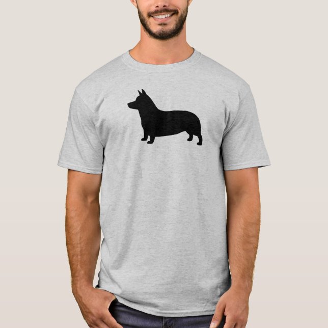 Camiseta Silueta de la raza del perro del Corgi Galés del (Anverso)