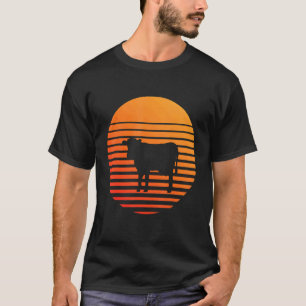 Camiseta Silueta de la sombra de una vaca delante de un sol