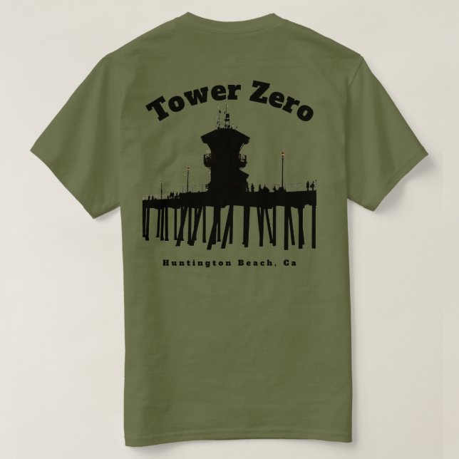 Camiseta Silueta de la Torre Zero (Hombres)  (Reverso del diseño)