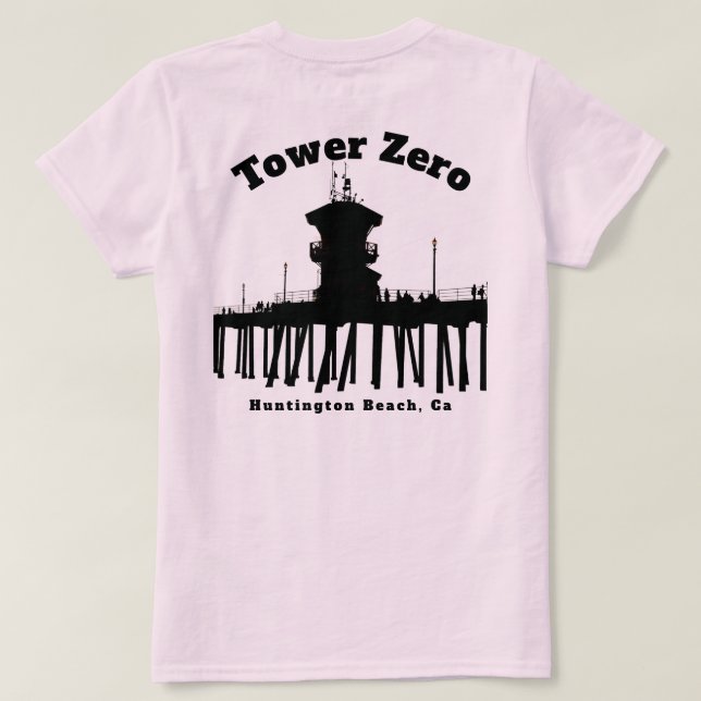 Camiseta Silueta de la Torre Zero (Mujeres)  (Reverso del diseño)