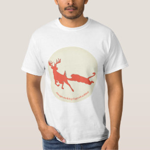 Camiseta Silueta de león de ciervo y montaña