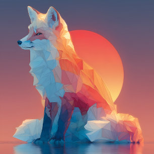 Camiseta Silueta de lobo geométrico Vida silvestre de pol