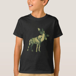 Camiseta Silueta de los alces del camuflaje