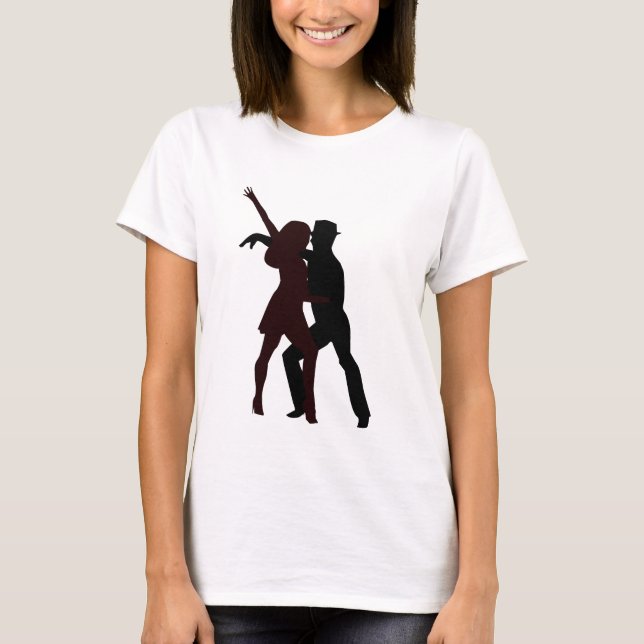 Camiseta Silueta de los bailarines de la salsa (Anverso)