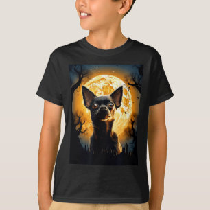 Camiseta Silueta de luna de perro Chihuahua Halloween diver