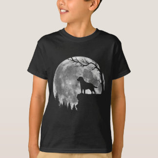 Camiseta Silueta de luna de perro Labrador Retriever Hallow