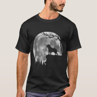 Camiseta Silueta de luna de perro Labrador Retriever Hallow