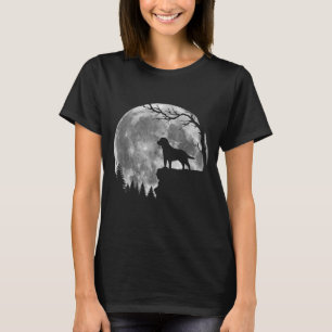 Camiseta Silueta de luna de perro Labrador Retriever Hallow