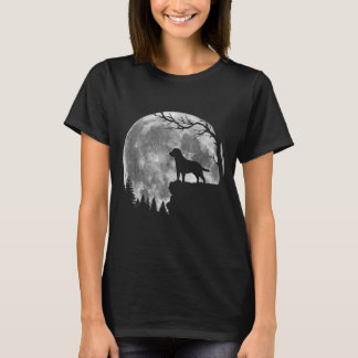 Camiseta Silueta de luna de perro Labrador Retriever Hallow