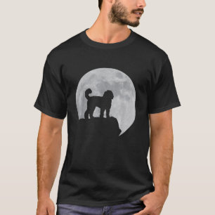 Camiseta Silueta de luna y perro Bernedoodle