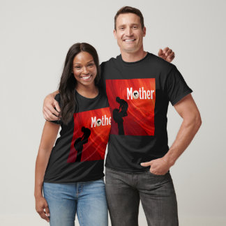 Camiseta Silueta de madre amorosa con planeta y corazón Des