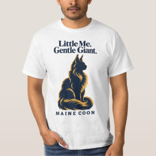 Camiseta Silueta de Maine Coon Gigante Gentil Navy Gold