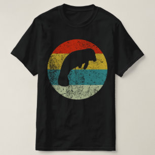 Camiseta silueta de manatee retro vintage de los años 70