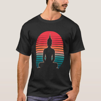 Camiseta Silueta de meditación Buda retro