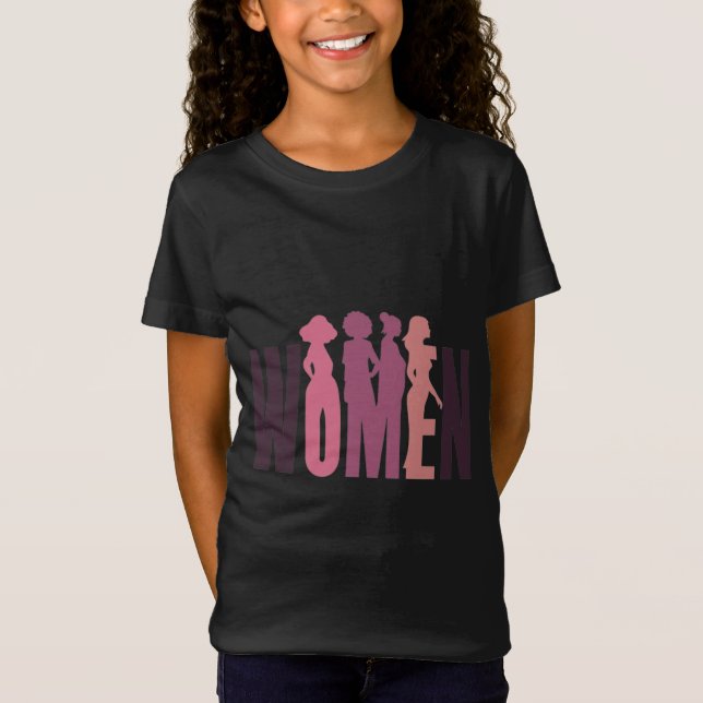 Camiseta Silueta de Mujeres Fuertes (Anverso)