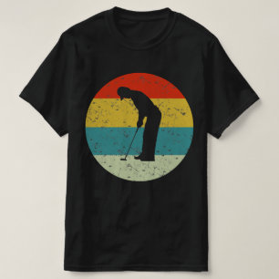 Camiseta silueta de oro retro vintage de los años 70