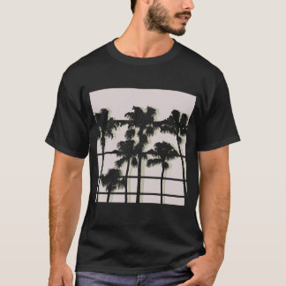 Camiseta Silueta de Palma Retro Minimalista Playa Verano