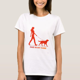 Camiseta Silueta de paseo de perro Diseño minimalista de es