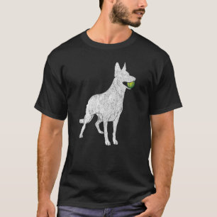 Camiseta Silueta de pastor alemán blanco pelota de tenis Gs