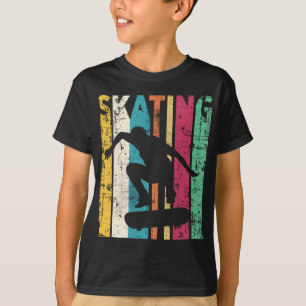 Camiseta Silueta de patinaje sobre patinaje en patines retr