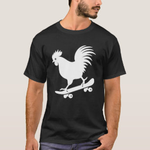 Camiseta Silueta de patinaje sobre patineta de gallina