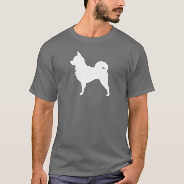 Camiseta Silueta de pelo largo de la chihuahua (Anverso)