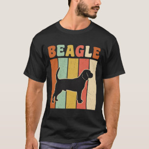 Camiseta Silueta de perro Beagle retro vintage raya