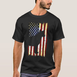 Camiseta Silueta de perro boyero australiano bandera americ