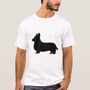 Camiseta Silueta de perro Corgi Diseño minimalista Lindo