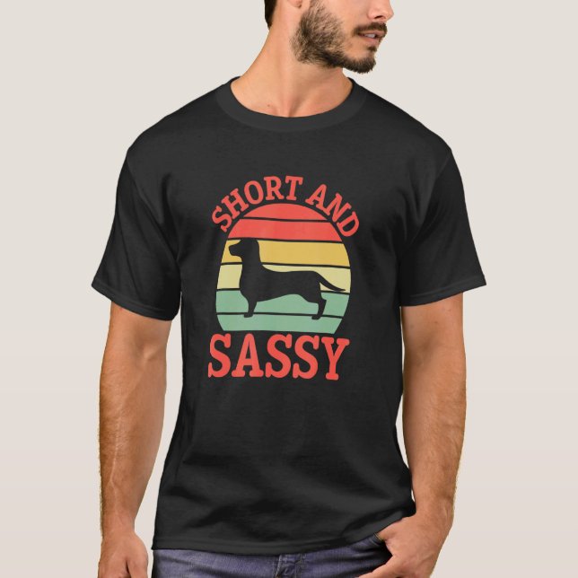 Camiseta Silueta de perro Dachshund corta y fresca (Anverso)