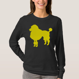 Camiseta Silueta de perro de perro de perro amarillo