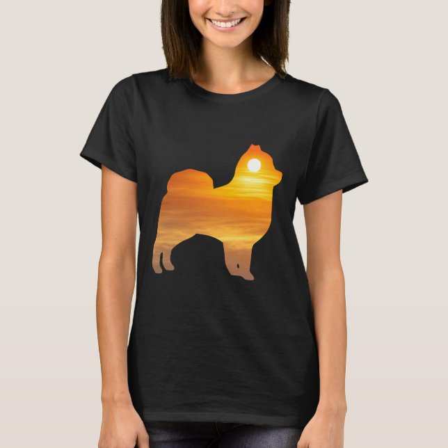 Camiseta Silueta de perro de Pomerania (Anverso)
