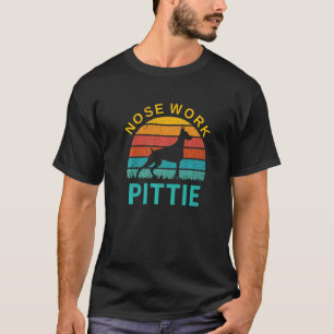 Camiseta Silueta de perro Dobermann Pittie trabajo de nariz