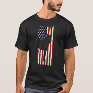 Camiseta Silueta De Perro Jindo Coreano Bandera Estadounide