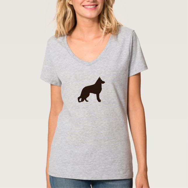 Camiseta Silueta de perro pastor alemán (Anverso)