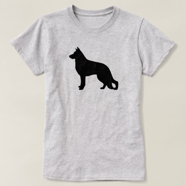 Camiseta Silueta de perro pastor alemán (Diseño del anverso)